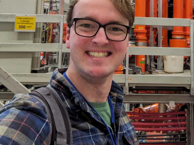 First-year graduate student Corey Lehmann