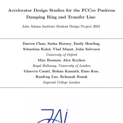 Front cover of the accelerator design report produced by the JAI students