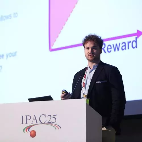 Jack Salvesen presenting at IPAC 2025